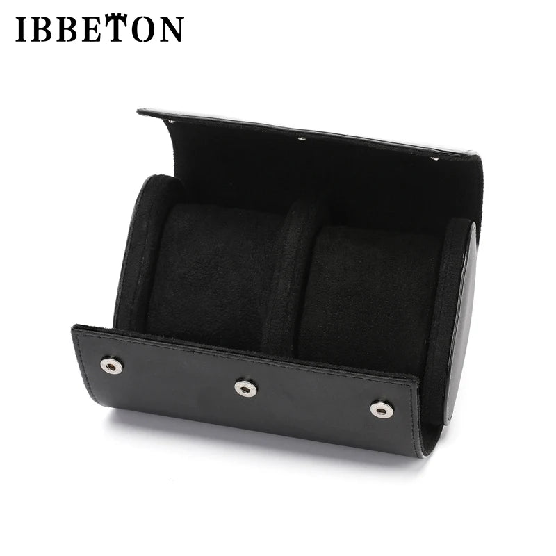 IBBETON Watch Roll Travel Case - 1/2/3 Slot Leather Portable Storage Organizer