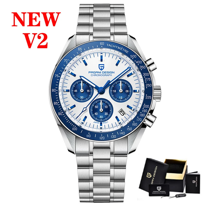 PAGANI DESIGN PD1701 Speedmaster Style Men's Quartz Chronograph VK63 AR Sapphire 18 Variants