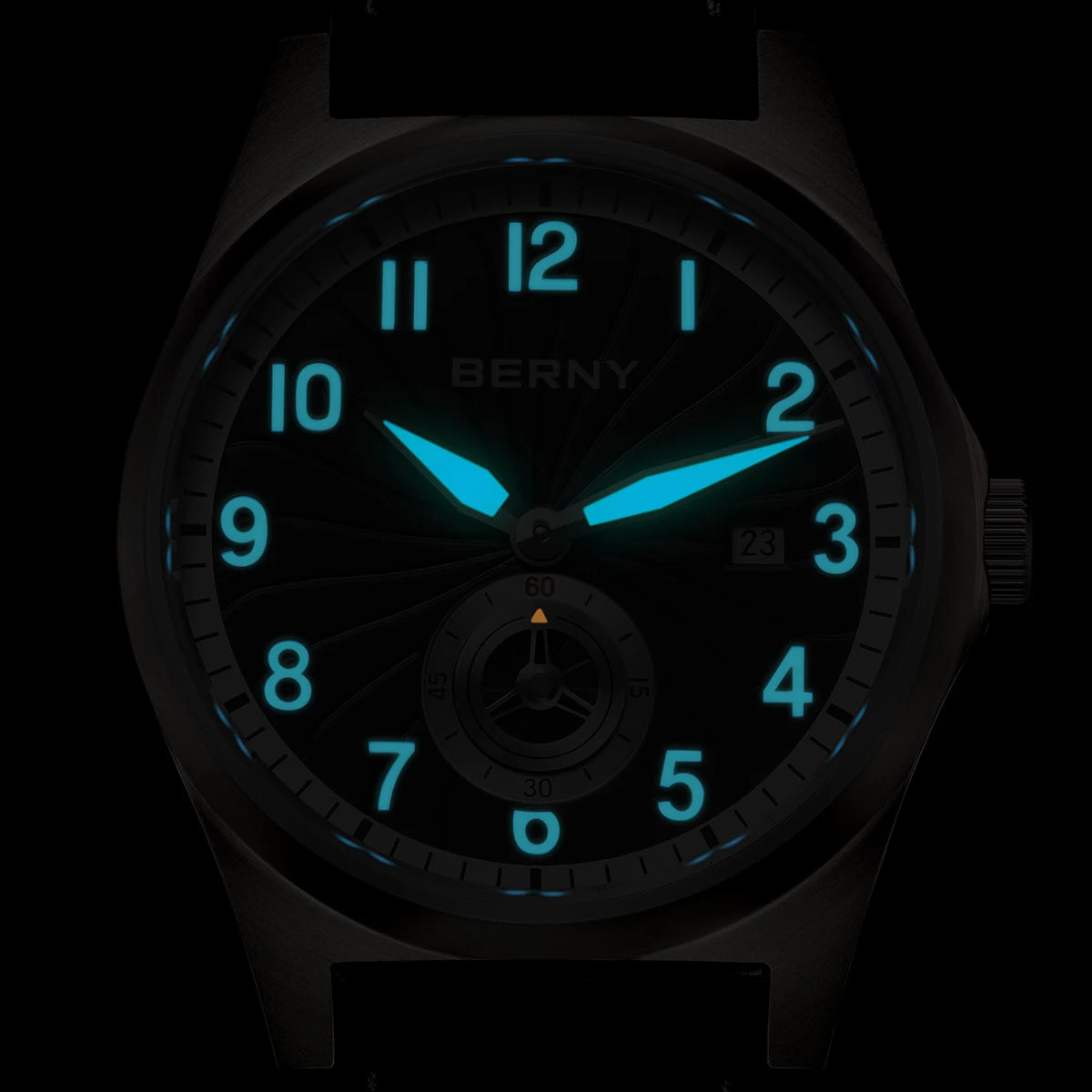 BERNY Titanium Automatic Watch Original Design - 10ATM Super Luminous Sapphire Crystal Fluororubber