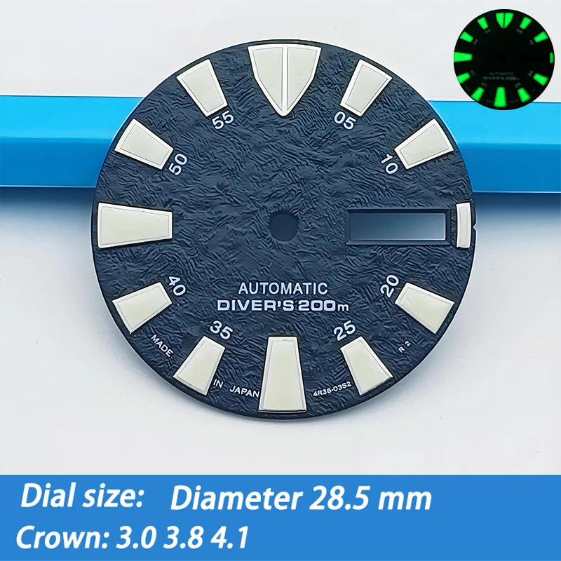 28.5mm Watch Dial - Luminous Dial for NH35/NH36/8215/ETA 2824/2836, 20 Variants