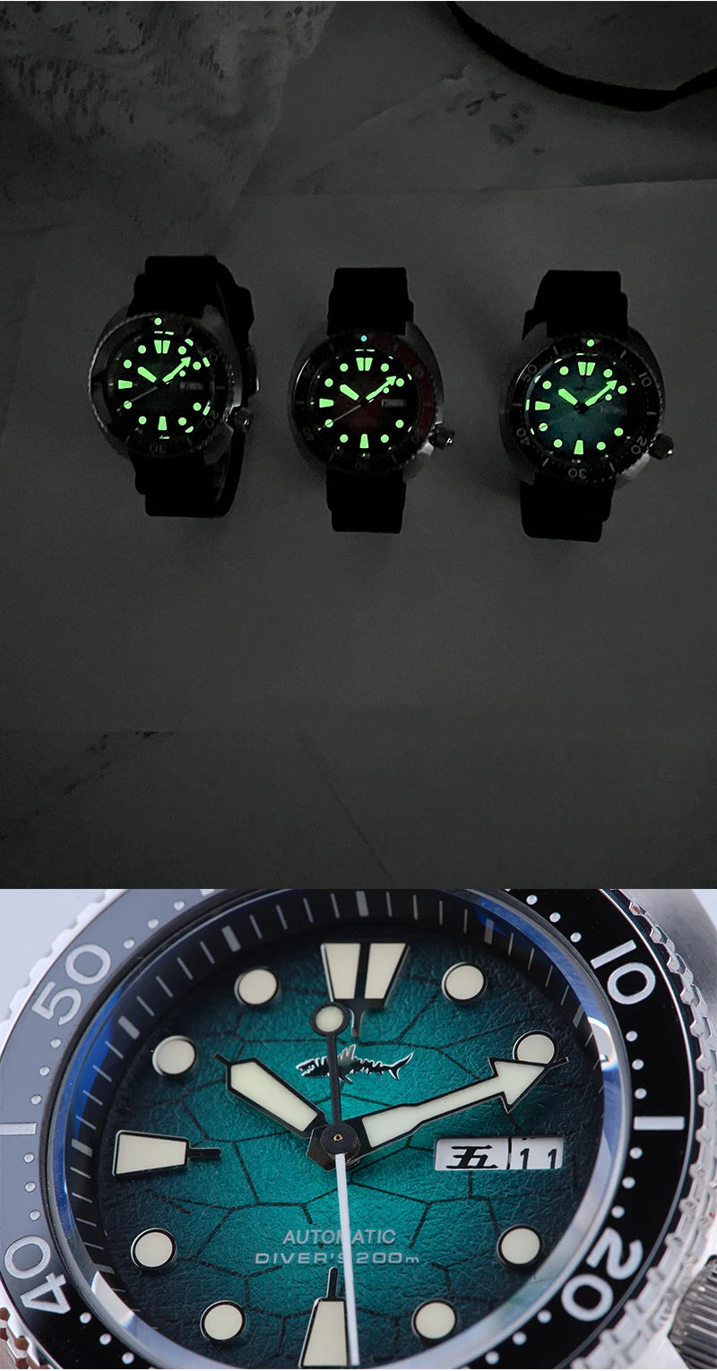 Heimdallr 6105 Turtle King Men Diver Watch Ceramic Bezel Sapphire Mirror 20Bar Waterproof NH36A Automatic Mechanical Wristwatch