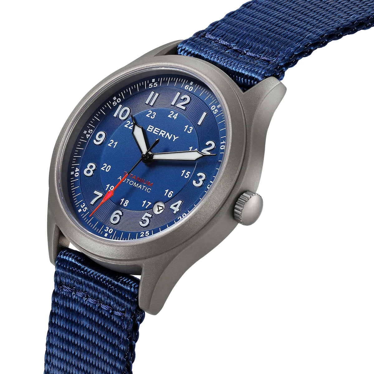 BERNY Automatic Titanium Field Watch - Miyota 8215 Super Luminous Sapphire
