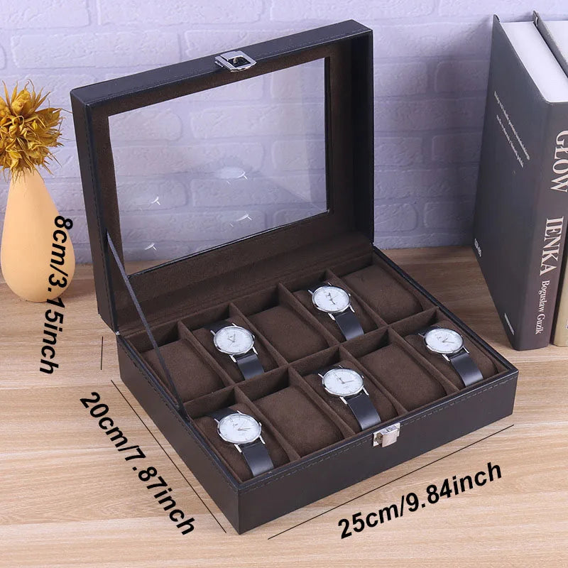 WELLZONE Premium Leather Watch & Jewelry Box - Large Capacity Organizer