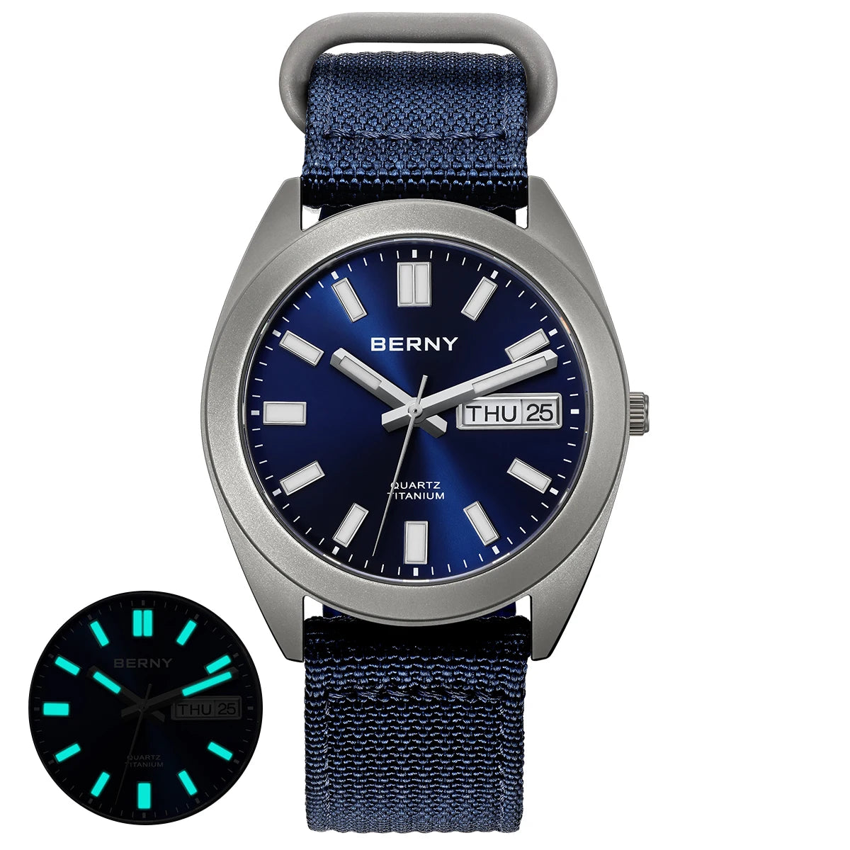 BERNY Titanium Watch Light Weight Super Luminous Sapphire 10ATM Waterproof Sport Field Quartz
