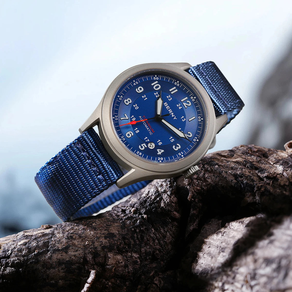 BERNY Automatic Titanium Field Watch - Miyota 8215 Super Luminous Sapphire