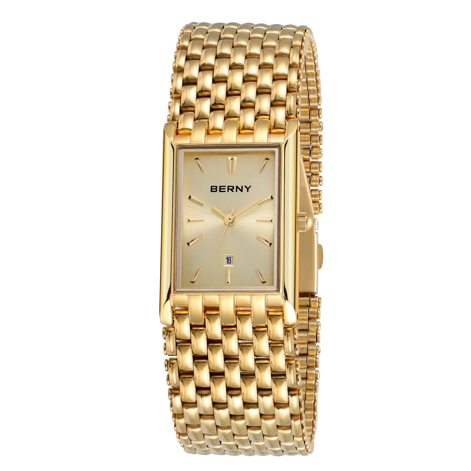 BERNY Gold Couple Watch - Luxury Automatic Stainless Steel Waterproof