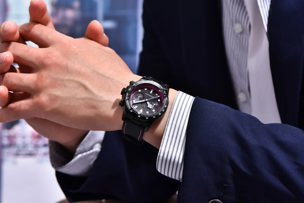 PAGANI DESIGN BB Panda Style Quartz AR Coated Sapphire Chronograph