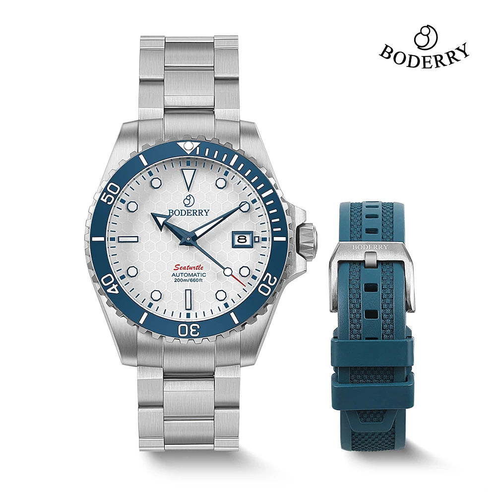 BODERRY Seaturtle Titanium & Bronze Dive Watch - 200M Waterproof Automatic