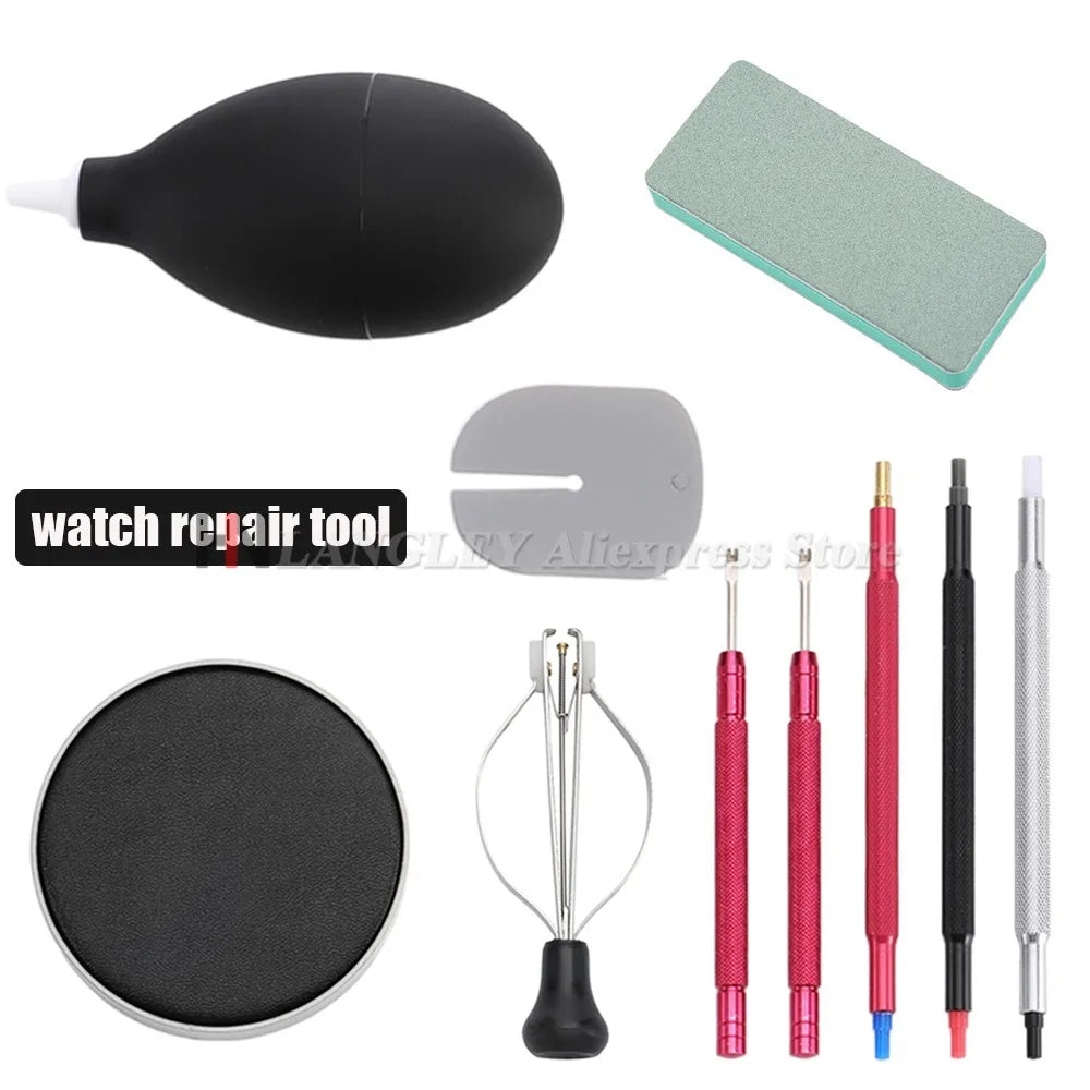 Watch Repair Cleaning Kit - Rubber Blower Dust Pads Needle Pen Brush
