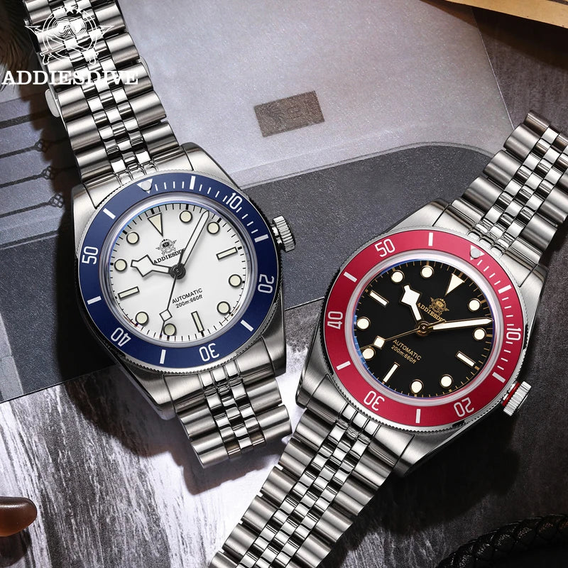 ADDIESDIVE 39mm Automatic Dive Watch - NH35 Movement 200M Sapphire BGW9 Lume