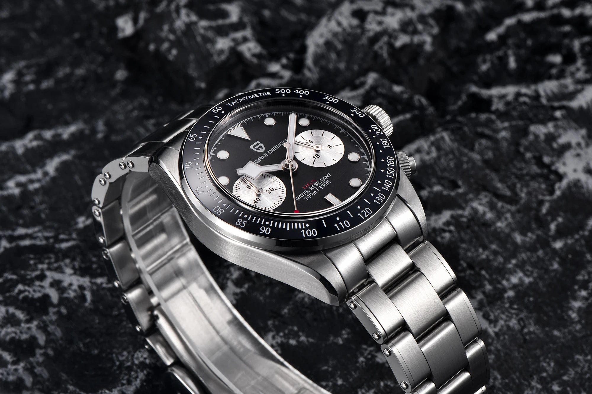 PAGANI DESIGN BB Panda Style Quartz AR Coated Sapphire Chronograph