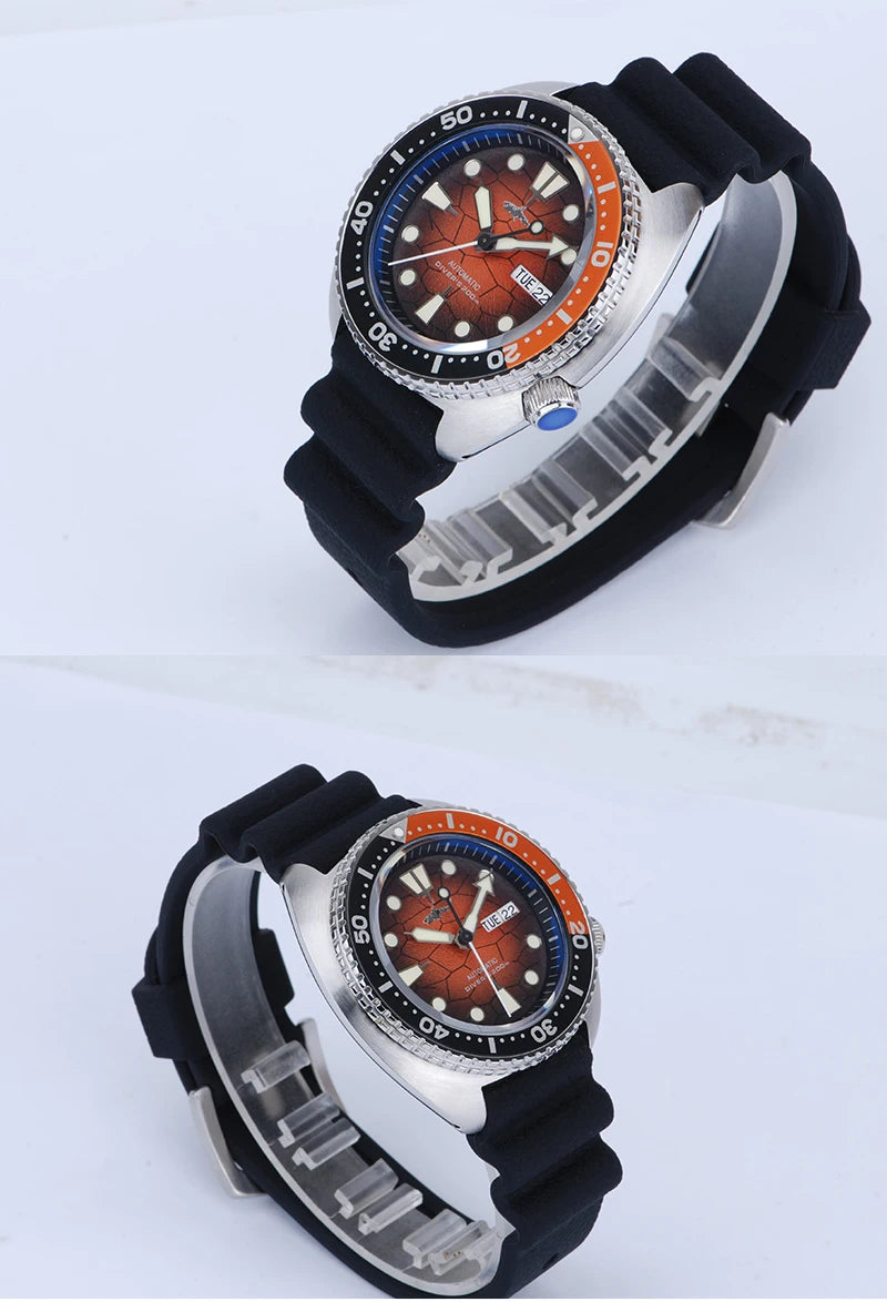 Heimdallr 6105 Turtle King Men Diver Watch Ceramic Bezel Sapphire Mirror 20Bar Waterproof NH36A Automatic Mechanical Wristwatch