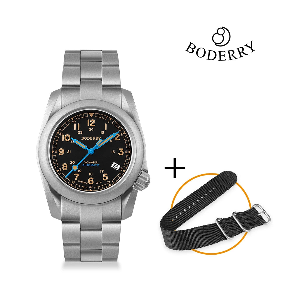 BODERRY Voyager Titanium Automatic Dive Watch - 100M Waterproof Seiko Movement
