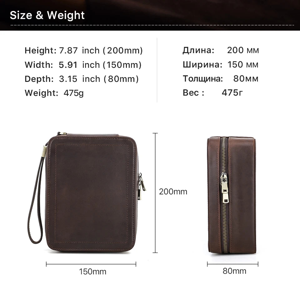 Genuine Leather Watch Travel Case - Watch and Sunglasses Storage Box with Soft Lining