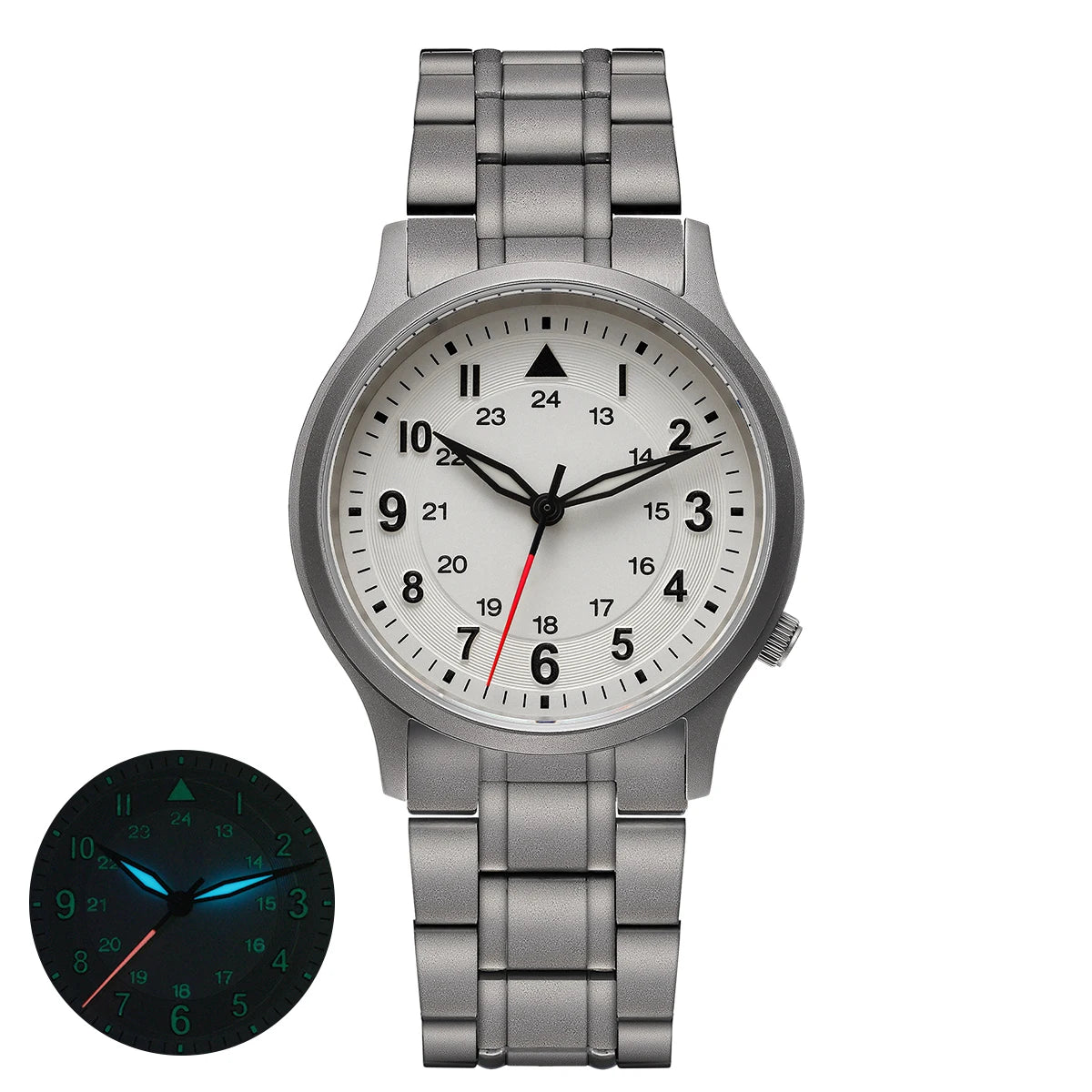 BERNY Full Titanium Men's Pilot Watch Lightweight Sapphire Super Luminous VH31 Hybrid Quartz Movement