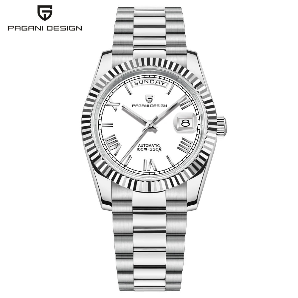 PAGANI DESIGN DD36 Day-Date Watch - ST16 Movement, Sapphire Crystal, 100M Water Resistant, 36mm