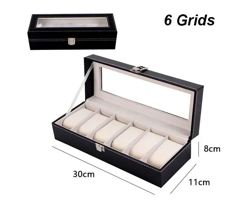 Premium Leather Watch & Glasses Storage Box - Multi-Purpose Gift Organizer