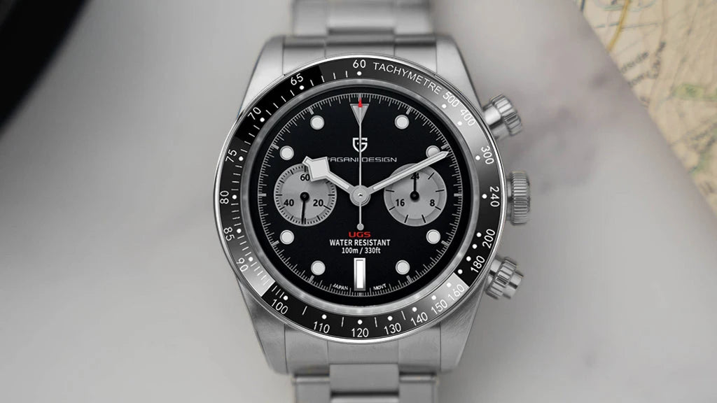 PAGANI DESIGN BB Panda Style Quartz AR Coated Sapphire Chronograph