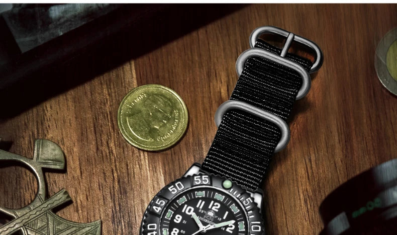 ADDIESDIVE MY-050S Military Watch | 50mm Miyota 2115 | Nylon Strap | Tubular Luminous | 50M