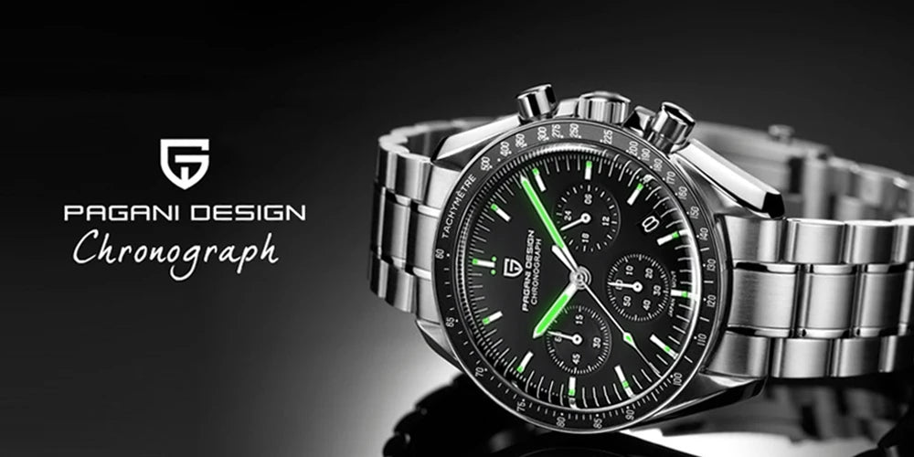 PAGANI DESIGN PD1701 Speedmaster Style Men's Quartz Chronograph VK63 AR Sapphire 18 Variants