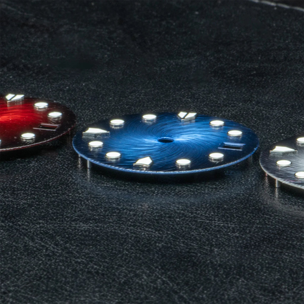 28.5mm S Logo Dial - Blue Luminous for NH35/NH36/4R/7S Movements, 4 Variants