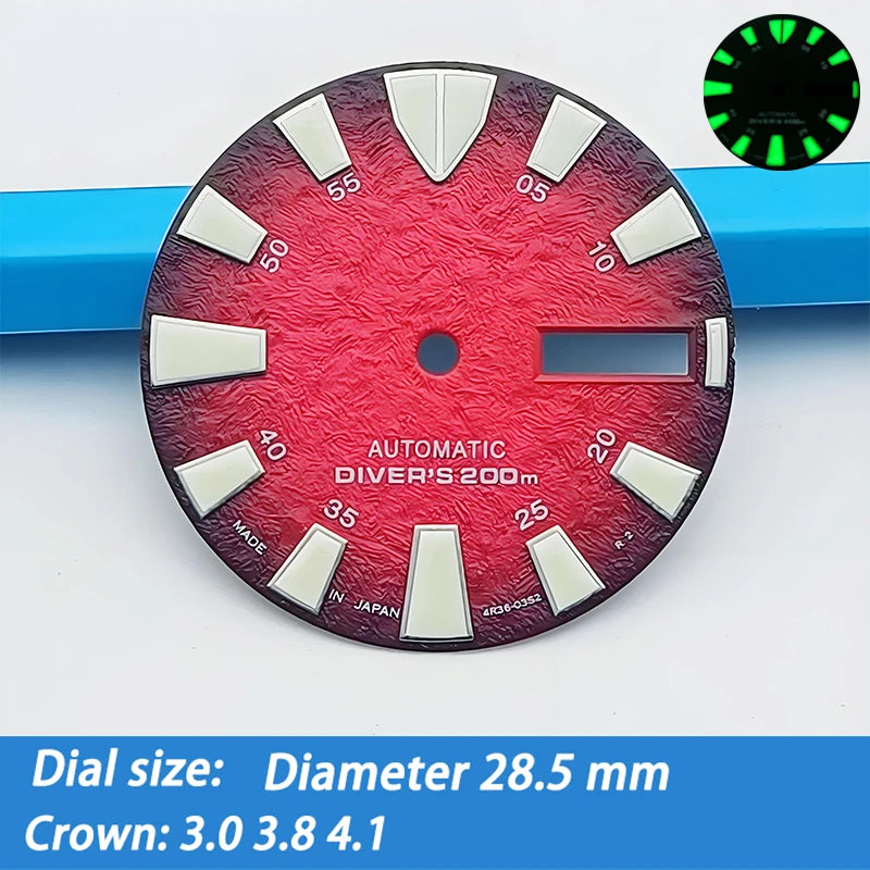 28.5mm Watch Dial - Luminous Dial for NH35/NH36/8215/ETA 2824/2836, 20 Variants