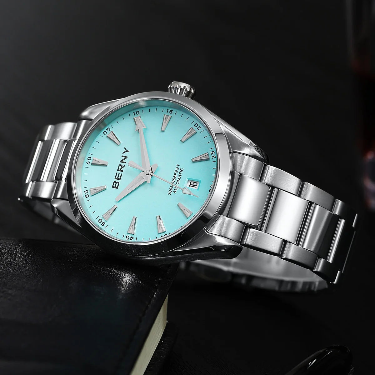 BERNY Automatic Watch for Men Mechanical Wristwatch Waterproof 20ATM Stainless Steel Luxury Sapphire NH35 Automatic Watch Men