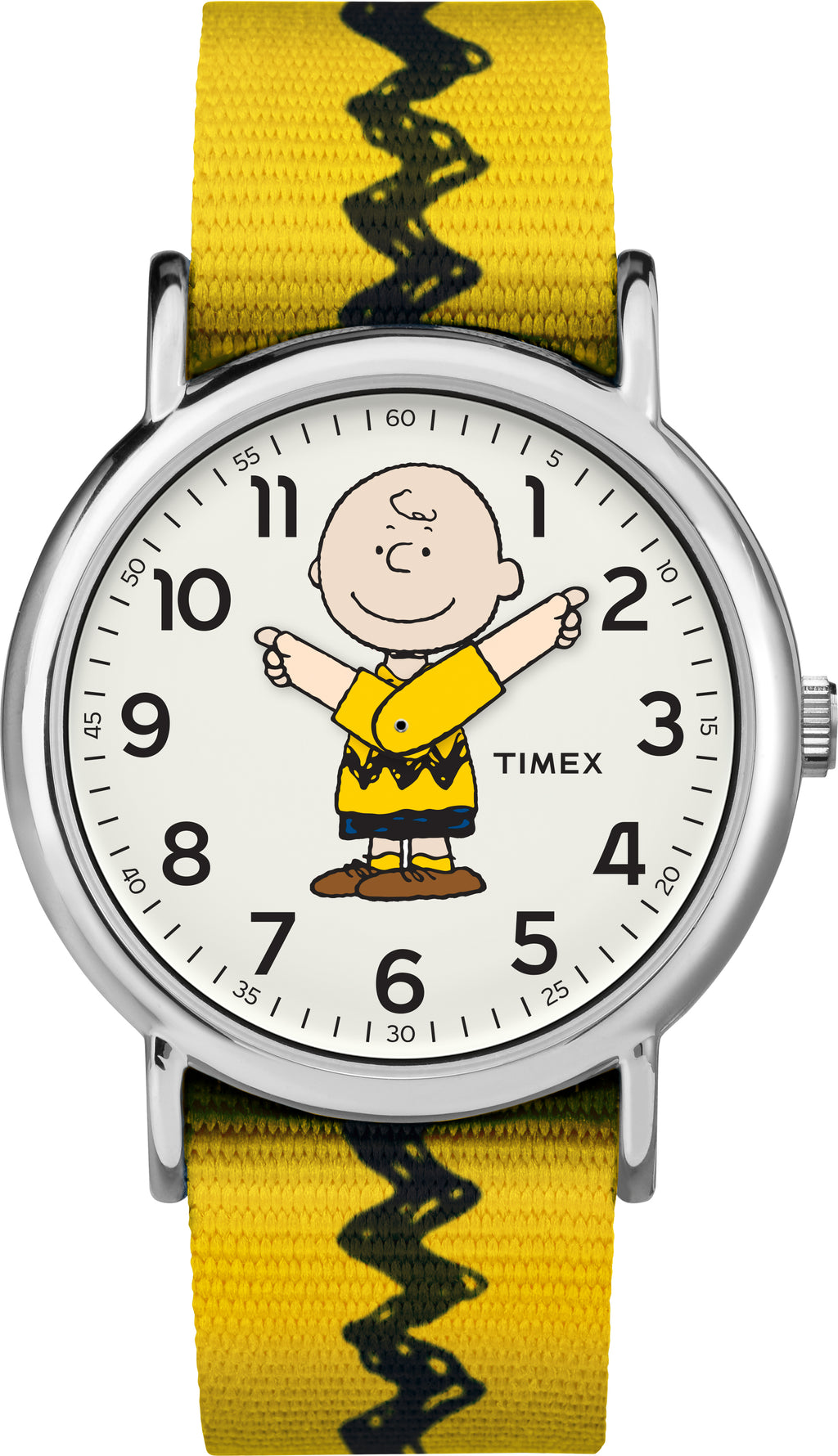 TIMEX Weekender x Peanuts Charlie Brown Watch - TW2R41100 Nylon Slip-Thru Strap