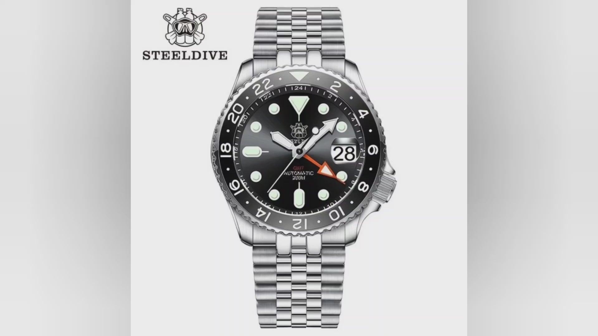 STEELDIVE SD1994L GMT Automatic Dive Watch - 42mm NH34 200M Waterproof Sapphire